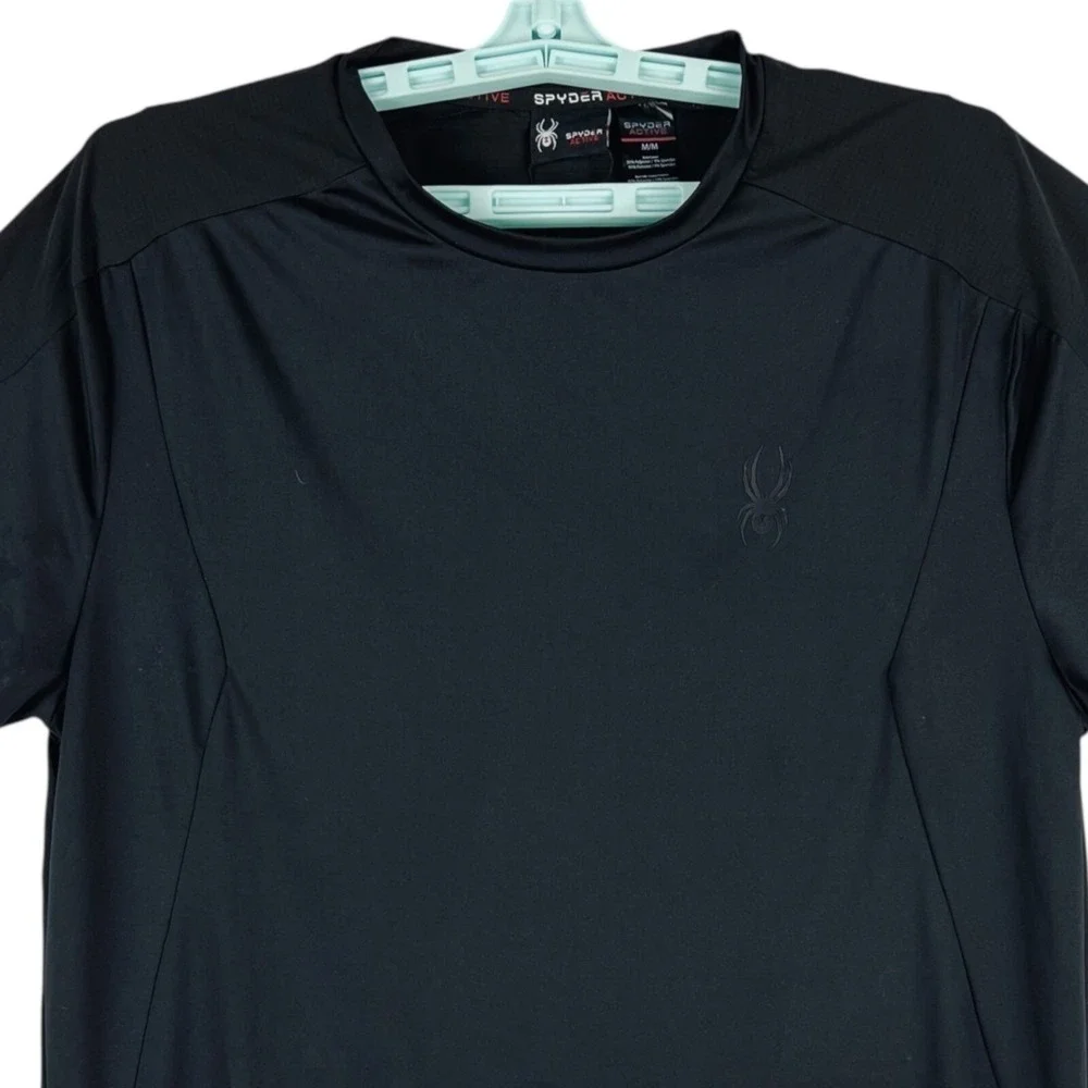 Spyder Active Mens Black Performance T-Shirt Sz M Lightweight Athletic Wear NWOT